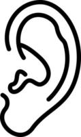 icona della linea per l'orecchio vettore