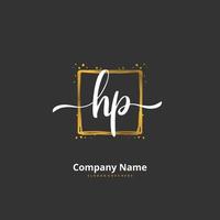 hp iniziale grafia e firma logo design con cerchio. bellissimo design manoscritto logo per moda, squadra, nozze, lusso logo. vettore