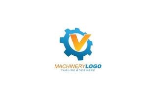 v logo Ingranaggio per identità. industriale modello vettore illustrazione per il tuo marca.