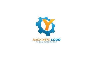 y logo Ingranaggio per identità. industriale modello vettore illustrazione per il tuo marca.