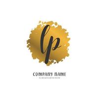 lp iniziale grafia e firma logo design con cerchio. bellissimo design manoscritto logo per moda, squadra, nozze, lusso logo. vettore