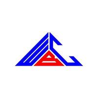 wbc lettera logo creativo design con vettore grafico, wbc semplice e moderno logo nel triangolo forma.