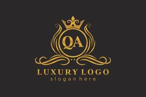 iniziale qa lettera reale lusso logo modello nel vettore arte per ristorante, regalità, boutique, bar, Hotel, araldico, gioielleria, moda e altro vettore illustrazione.