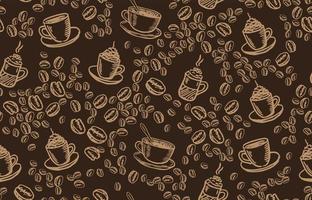 fagioli e caffè tazza mano disegnato stile. vettore illustrazione.