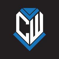 cw lettera logo design su nero sfondo. cw creativo iniziali lettera logo concetto. cw lettera design. vettore