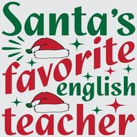 l'insegnante di inglese preferito di babbo natale vettore