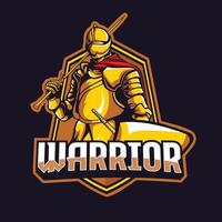 design della mascotte del logo esport del guerriero spartano vettore