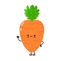 carino divertente carota agitando mano carattere. vettore mano disegnato cartone animato kawaii personaggio illustrazione icona. isolato su bianca sfondo. carota personaggio concetto