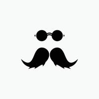 baffi. fricchettone. movember. maschio. uomini glifo icona. vettore isolato illustrazione