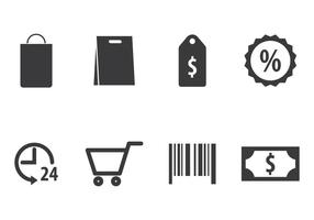 Set di icone dello shopping vettore
