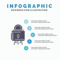 sicurezza. cibernetico. serratura. protezione. sicuro infografica modello per sito web e presentazione. glifo grigio icona con blu Infografica stile vettore illustrazione.