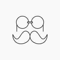 baffi. fricchettone. movember. occhiali. uomini linea icona. vettore isolato illustrazione