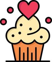 torta Cupcake muffin al forno dolci piatto colore icona vettore icona bandiera modello
