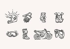 Icone disegnate a mano della bici della sporcizia vettore