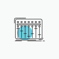 consolle. dj. miscelatore. musica. studio linea icona vettore