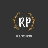 rp iniziale grafia e firma logo design con cerchio. bellissimo design manoscritto logo per moda, squadra, nozze, lusso logo. vettore