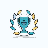 premio. tazza. premio. ricompensa. vittoria piatto icona. verde e giallo cartello e simboli per sito web e mobile applicazione. vettore illustrazione