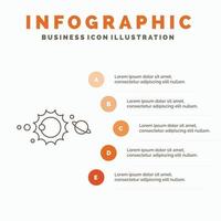 solare. sistema. universo. solare sistema. astronomia infografica modello per sito web e presentazione. linea grigio icona con arancia Infografica stile vettore illustrazione