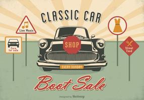 Poster di vettore di vendita di avvio di auto classico gratis