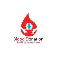 sangue donazione logo modello design vettore