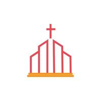 Chiesa cristiano linea arte logo disegno, cristiano simboli. vettore