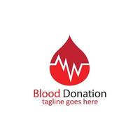 sangue donazione logo modello design vettore