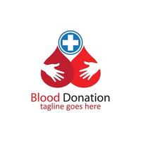 sangue donazione logo modello design vettore