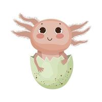 Axolotl nel uovo vettore