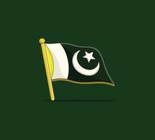 14 agosto, 75 anno di contento indipendenza giorno Pakistan bandiera vettore illustrazione.
