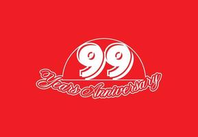 99 anni anniversario logo e etichetta design vettore