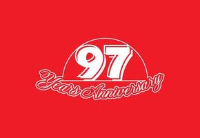 97 anni anniversario logo e etichetta design vettore