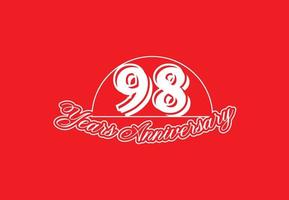 98 anni anniversario logo e etichetta design vettore