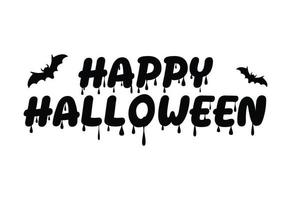 contento Halloween , testo e pipistrelli, vacanza lettering per striscione, vettore illustrazione.