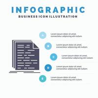 codice. codifica. doc. programmazione. copione infografica modello per sito web e presentazione. glifo grigio icona con blu Infografica stile vettore illustrazione.