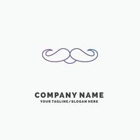 baffi. fricchettone. movember. maschio. uomini viola attività commerciale logo modello. posto per tagline vettore