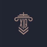 xq iniziale monogramma logo con pilastro design per legge azienda vettore Immagine