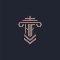 HF iniziale monogramma logo con pilastro design per legge azienda vettore Immagine