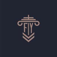 fy iniziale monogramma logo con pilastro design per legge azienda vettore Immagine