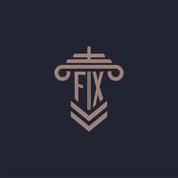 fx iniziale monogramma logo con pilastro design per legge azienda vettore Immagine