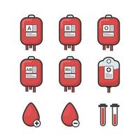 plastica sangue Borsa. donare sangue concetto, pacco rosso cellula vettore