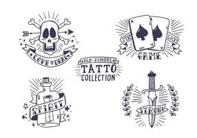 Collezione di tatuaggi Old School vettore