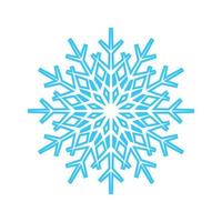 semplice fiocco di neve fatto di blu Linee. festivo decorazione per nuovo anno e Natale, simbolo di inverno, elemento per design. vettore illustrazione