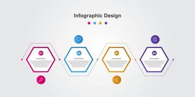 quattro passaggi colorato astratto attività commerciale Infografica modello vettore