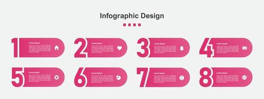 otto passaggi astratto attività commerciale Infografica modello vettore