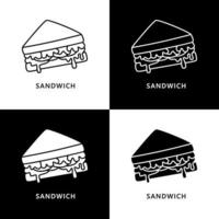 Sandwich prima colazione logo. cibo e bevanda illustrazione. fatti in casa pasto icona simbolo vettore