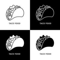 taco cibo logo. cibo e bevanda illustrazione. messicano cibo icona simbolo vettore
