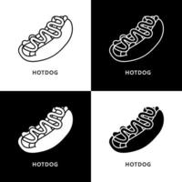 hot dog logo. cibo e bevanda illustrazione. cibo spazzatura salsiccia Sandwich icona simbolo vettore
