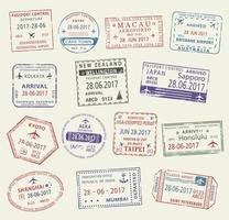 passaporto francobollo di viaggio Visa per turismo design vettore