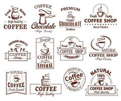 vettore icone impostato di caffè tazze per caffetteria