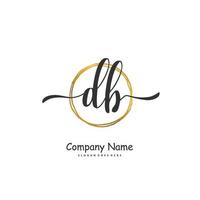 db iniziale grafia e firma logo design con cerchio. bellissimo design manoscritto logo per moda, squadra, nozze, lusso logo. vettore